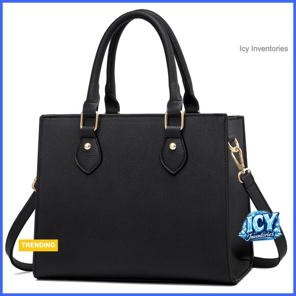 PU Leather Tote Satchel Crossbody Shoulder Bag